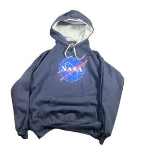 Prairie Mountain Hoodie Men's S Blue NASA Original Gear Vintage